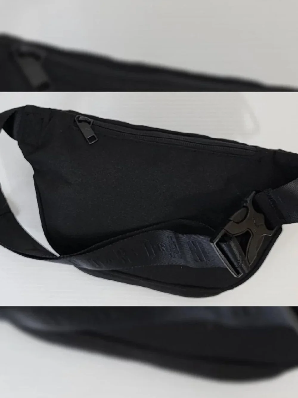 JUMPMAN JORDAN FANNY PACK MEN'S ADJUSTABLE STRAP PRINT EMBROIDERED LOGO BLACK